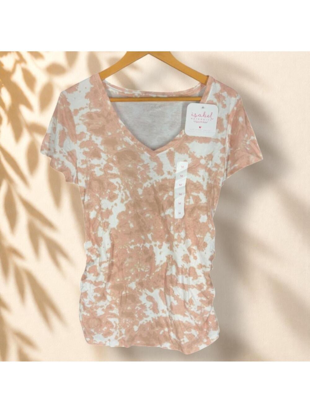 New Isabel Maternity by Ingrid & Isabel T-Shirt Women M Medium Pink Tie Dye